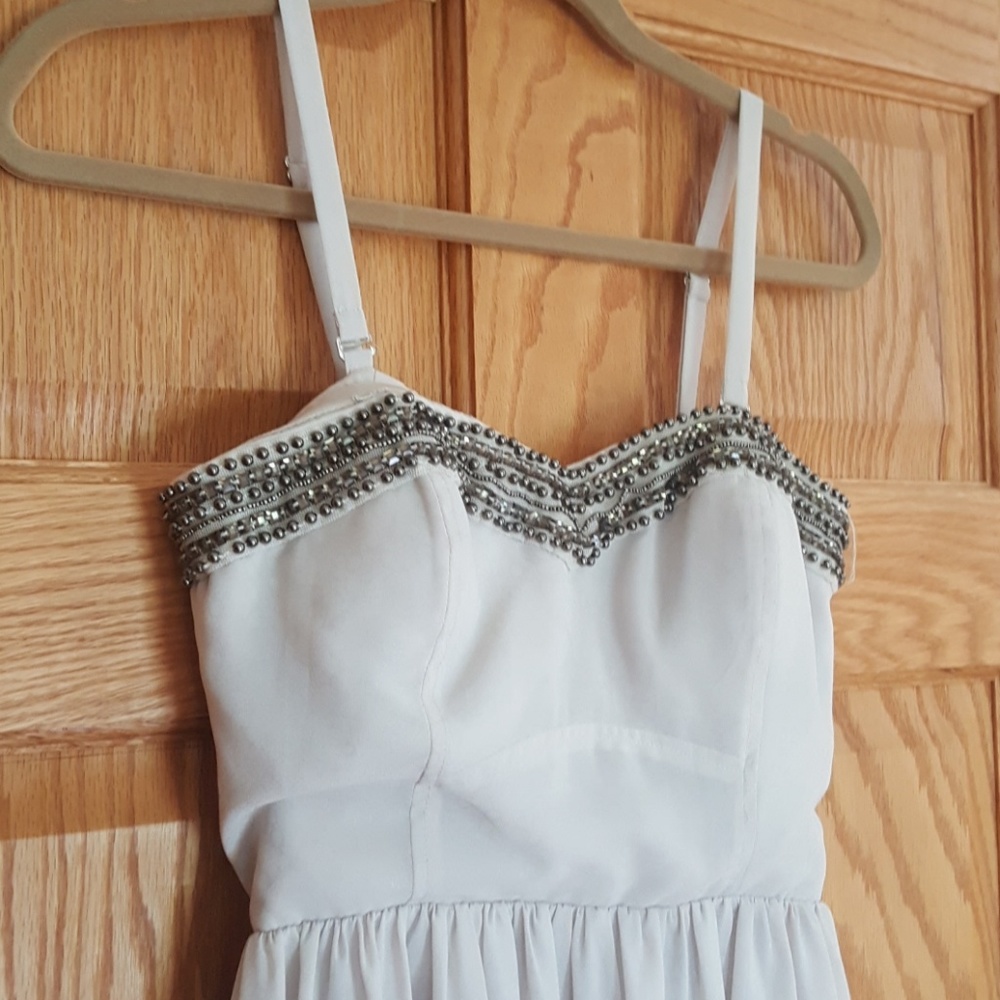 Guess Tan snakeskin pattern beaded shimmer dress 2